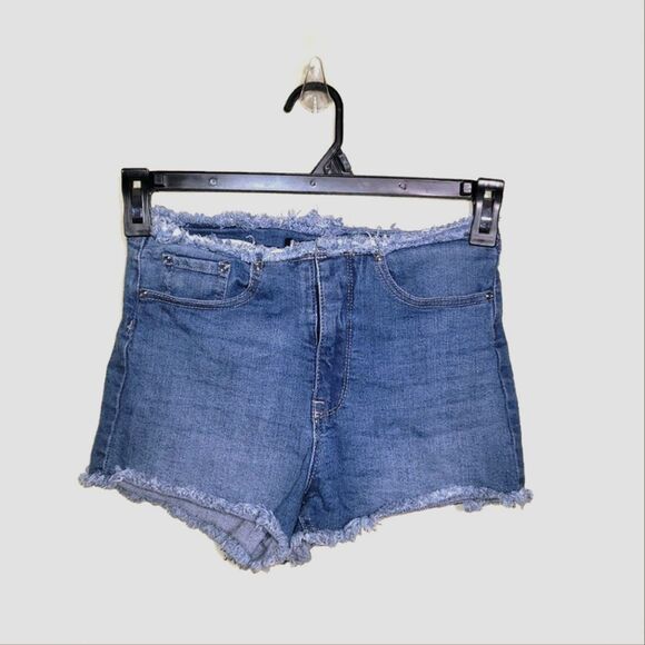 Boom Boom Jeans Y2K Midrise Raw Hem Denim Shorts 5 - Picture 1 of 9